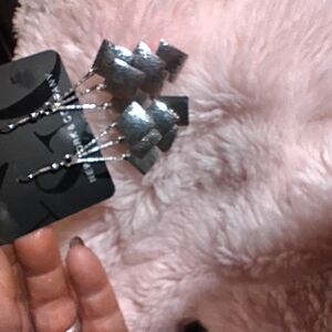 Silver Geometric Dangle Earrings